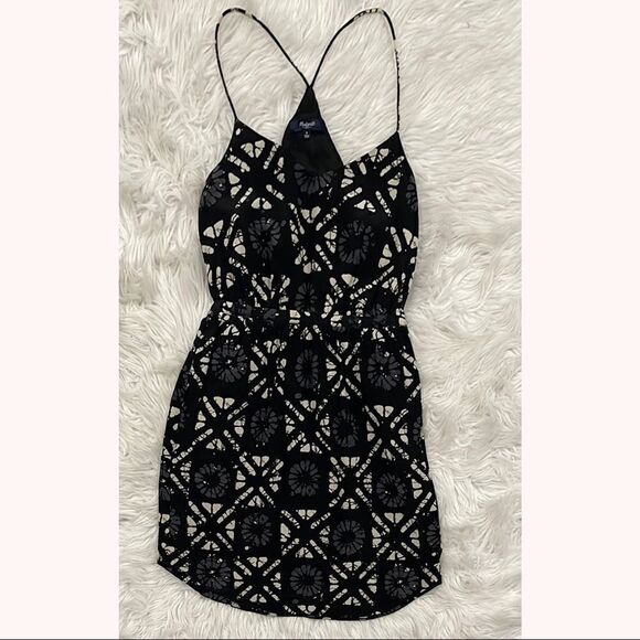 𝅺madewell Silk Geometric Pattern Dress Sz 0 - Picture 1 of 13